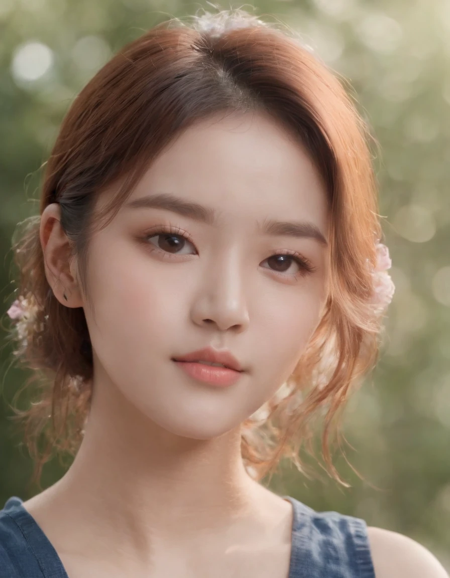 Ace, 4k, High Resolution, Masterpiece, Best Quality, Head: 1.3, (Korean K-pop Idol)，Face Highlighting，Pure，Girly，Flushing，18yr old, Fine Skin, Sharp Focus, (Cinema Lighting), Clavicle, Morning, Soft Light, Dynamic Angle, [: (detailed face:1.2):0.2]，，tight vest，denim pant