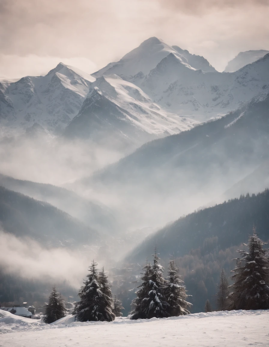 Snow Mountain with Twin Peaks