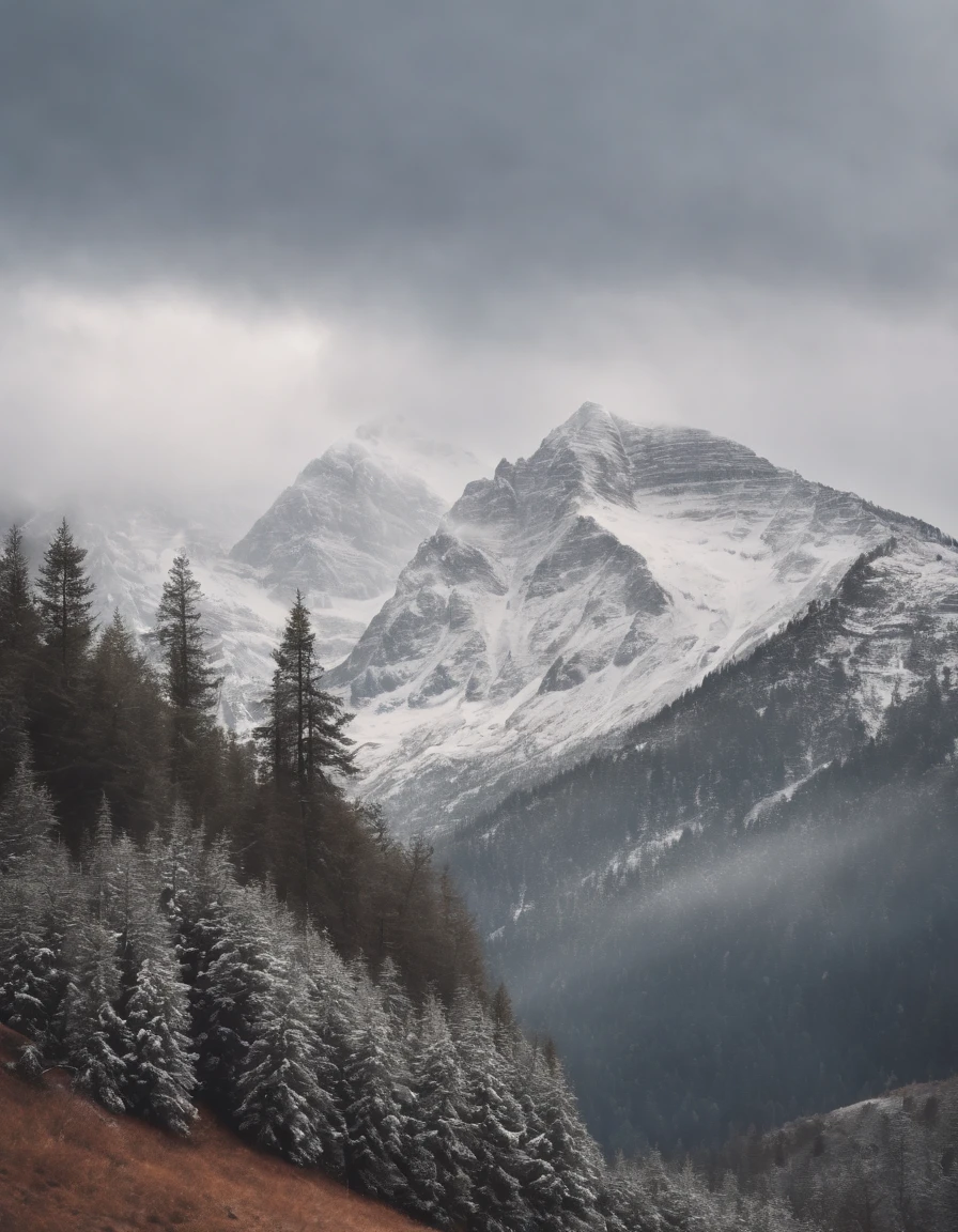 Snow Mountain with Twin Peaks
