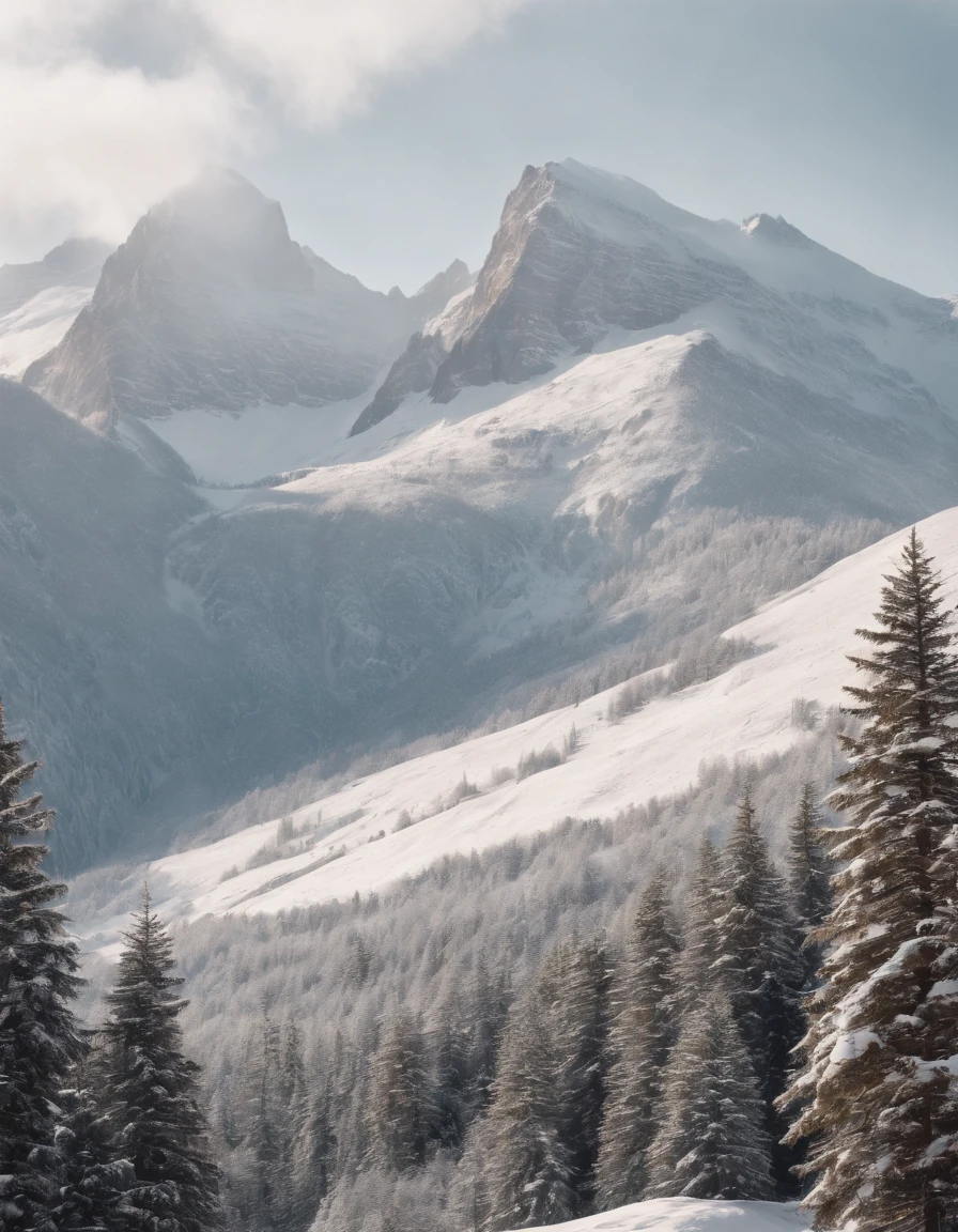 Snow Mountain with Twin Peaks