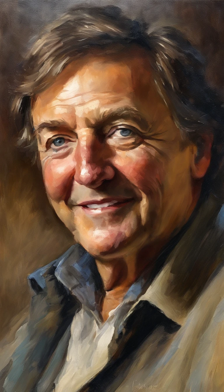 Una pintura de un hombre con una sonrisa en su rostro - SeaArt AI