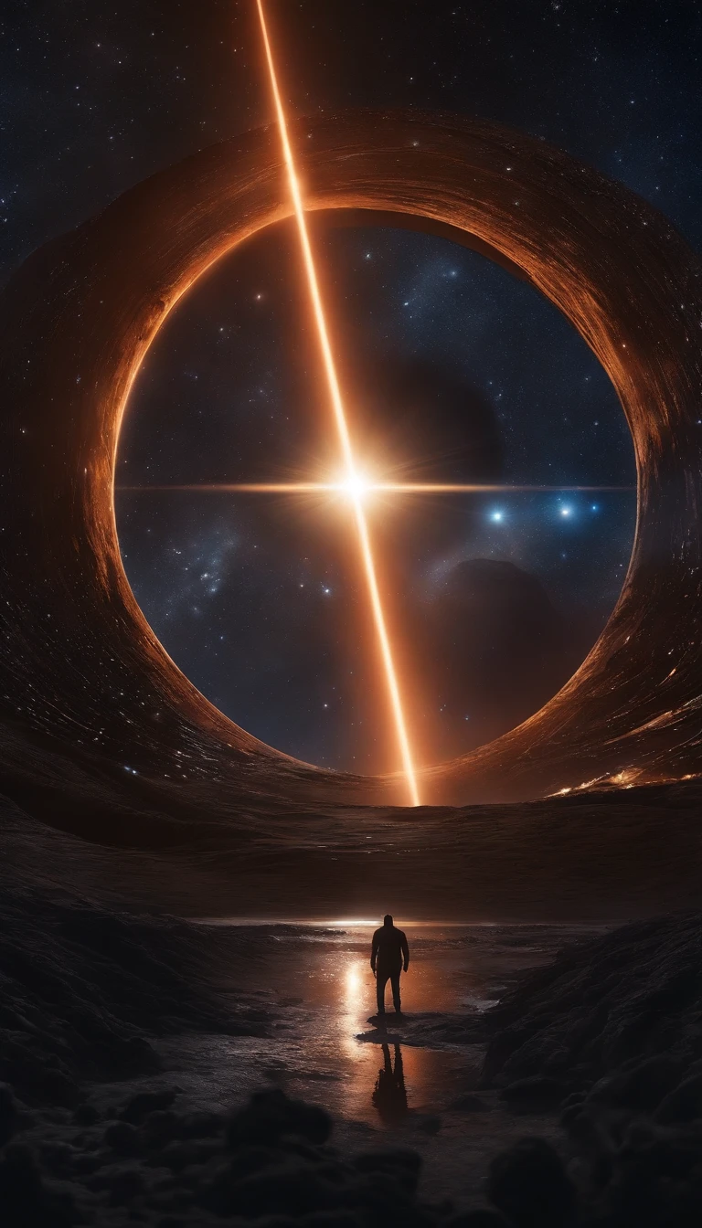 ((Masterpiece))，(Best quality))，Magnificent space image scene，heavenly body，Interstellar，Huge star gates，Spaceship，Shining starry sky，8K，super-fine，high qulity