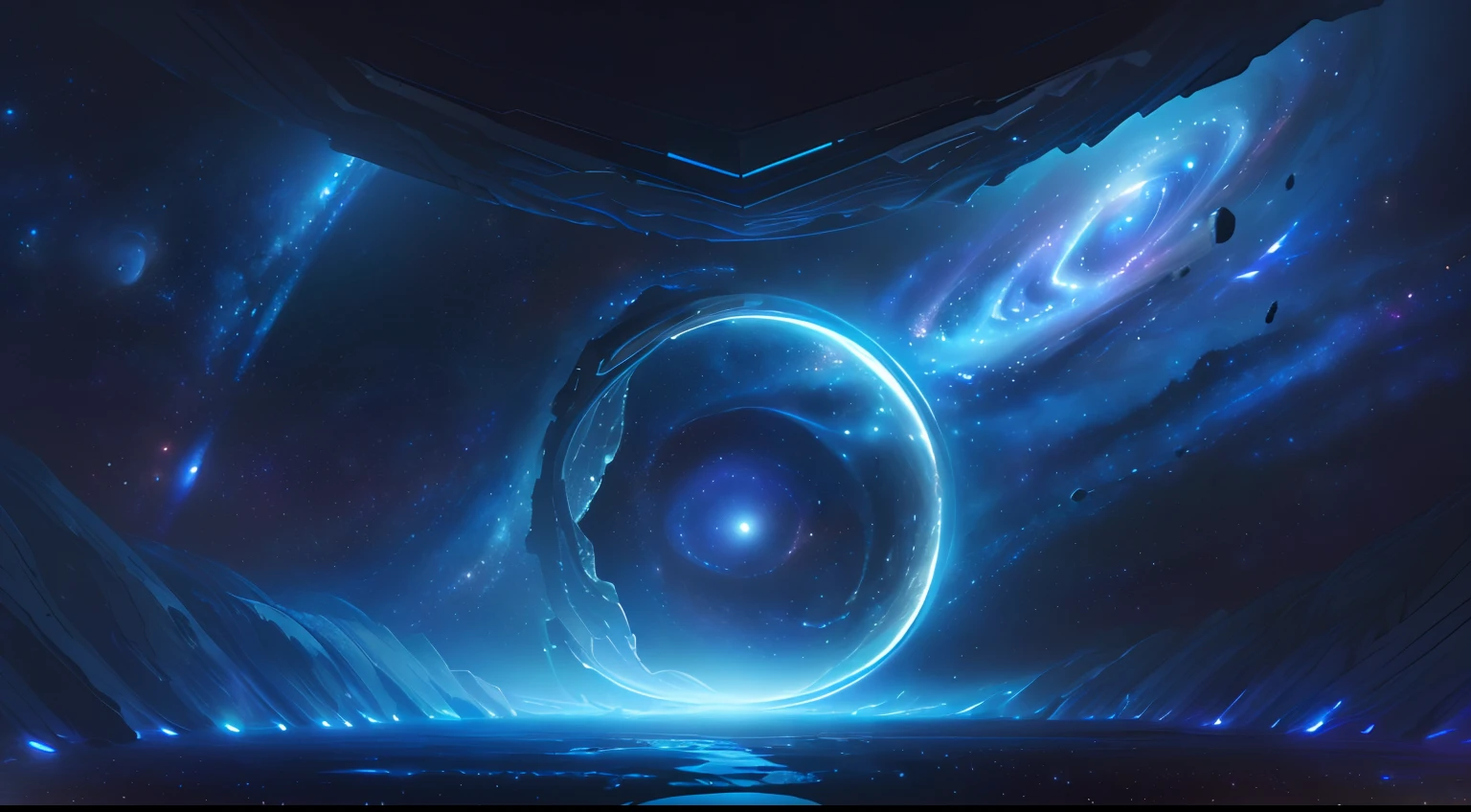 ((Masterpiece)),(Best quality)),(Magnificent space image scene:1.3),Sci-fi,Futuristic,(Mysterious space wormhole:1.4),(Cosmic scene of starry sky in space:1.2),A tunnel through time,(milky ways:1.2),Fantastical,8K