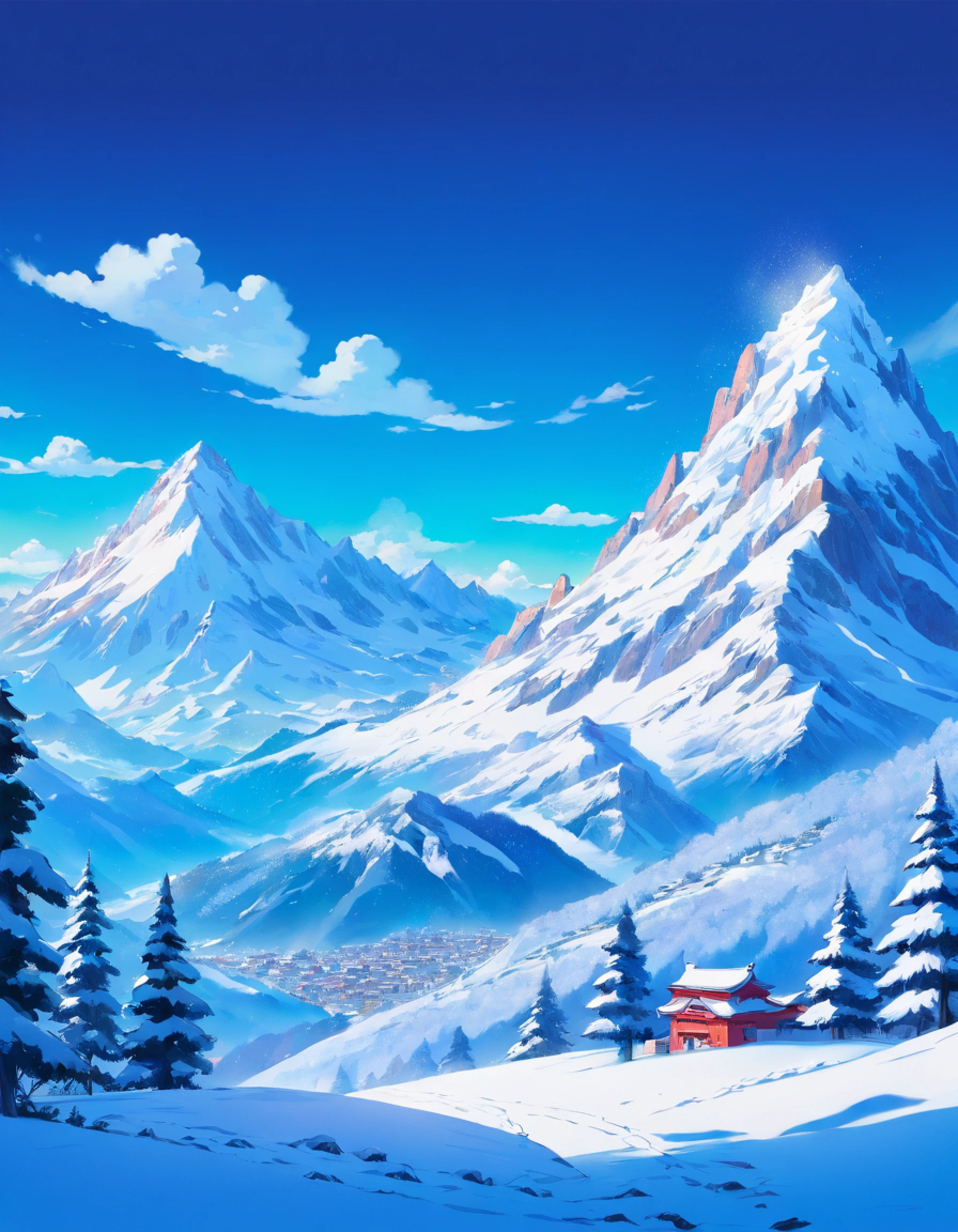 Snow Mountain with Twin Peaks