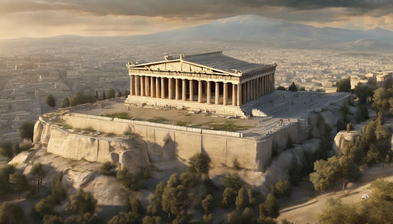 Ancient Greece,Distant view of the Parthenon