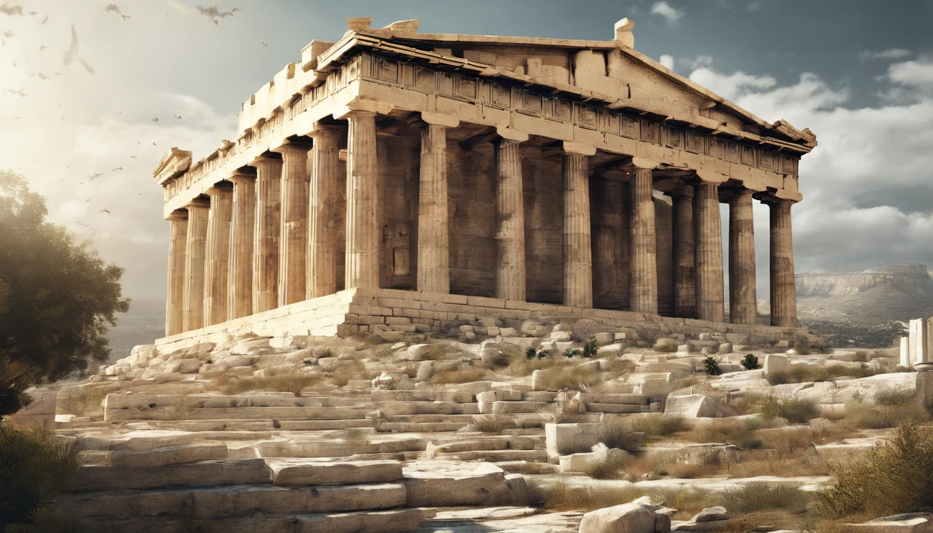 Statue of a Greek philosopher in running position