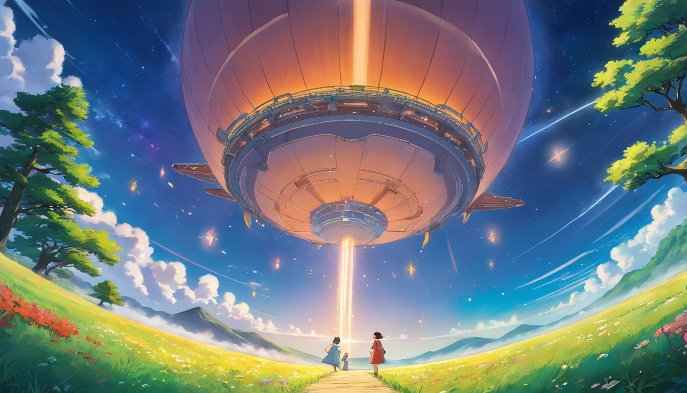 ((Masterpiece))，(Best quality))，Magnificent space image scene，heavenly body，Interstellar，Huge star gates，（（（Huge starship））），Spaceship，Shining starry sky，8K，super-fine，high qulity