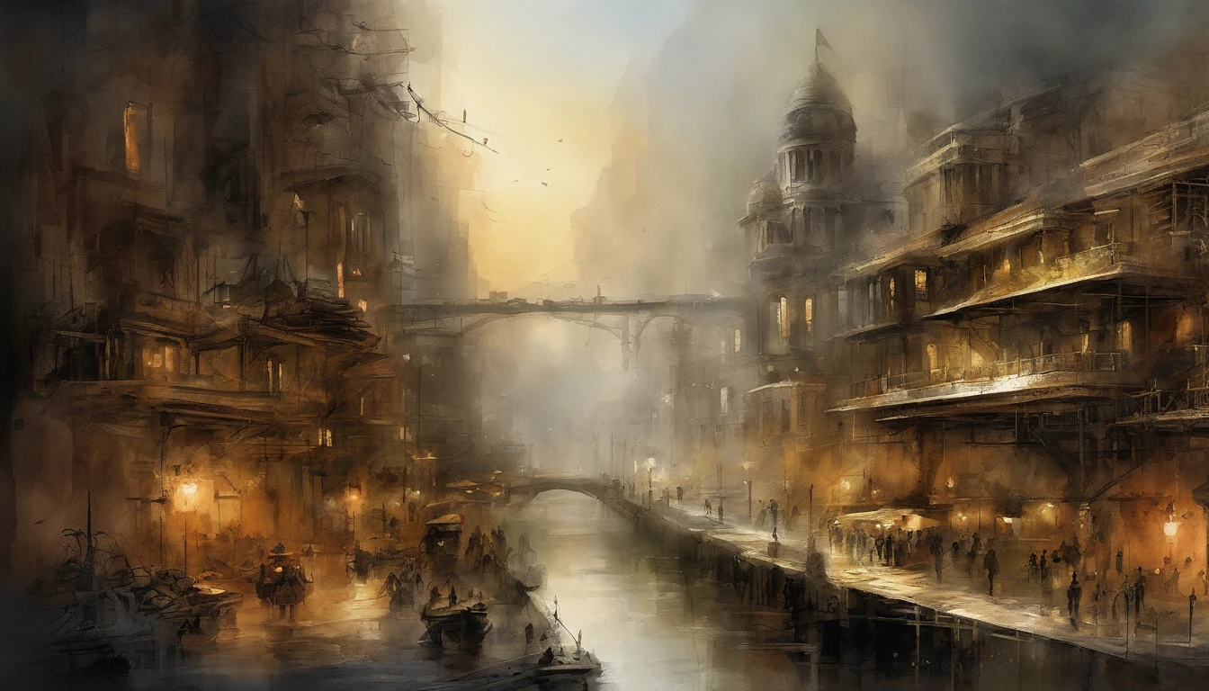 image of a advance futuristic city darker traces more with a lot of evident and latent technology
