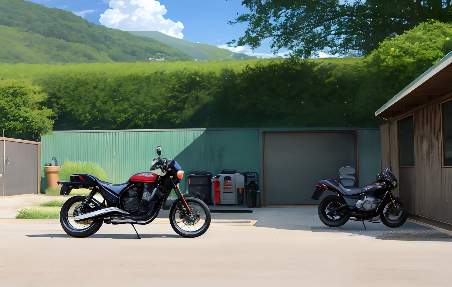 landscapes、garage、catss、I'm maintaining my motorcycle