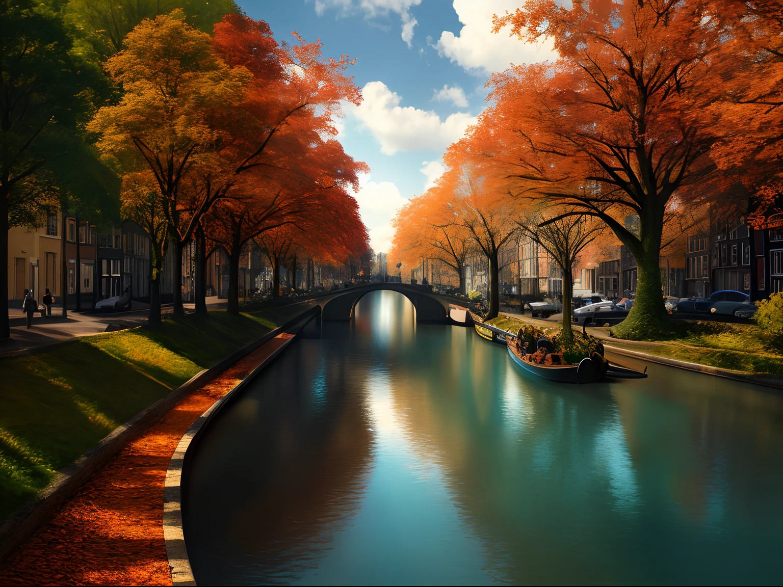 masterpiece, best quality, high quality, extremely detailed CG unity 8k wallpaper, medieval castles kingdom. scenery, amsterdam, autumn, outdoors, rainbow, sky, cloud, day, landscape, water, tree, blue sky, waterfall, nature, lake, river, cloudy sky,award winning photography, Bokeh, Depth of Field, HDR, bloom, Chromatic Aberration ,Photorealistic,extremely detailed, trending on artstation, trending on CGsociety, Intricate, High Detail, dramatic, art by midjourney