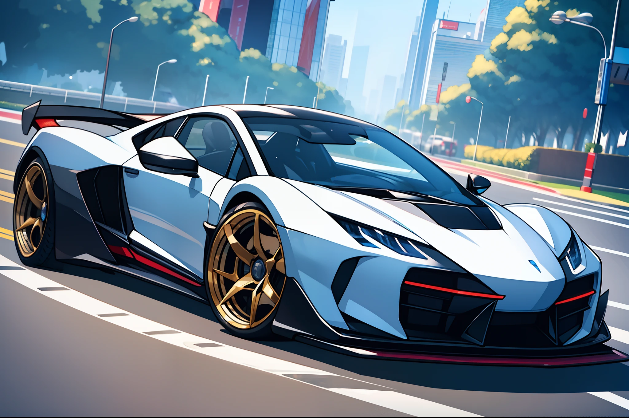 (tmasterpiece) (beste-Qualit) Beautiful young woman traveling in a hypersport car with a large displacement and beautiful lines.. The girl is very pretty and wears a glamorous and youthful dress, But he has a rebellious look with tattoos and gold chains around his neck... The car looks perfect and is made in a modern Italian luxury style in the line of hypersports cars.. They're parked on a Hollywood street of luxury stores. Perfect professional photography. High-quality DSLR camera.