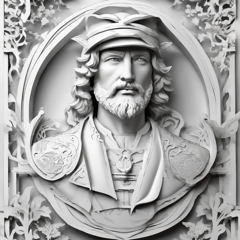 bust of a man with a sword, highly detailed character, high detail iconic character, fantasy assassin, male medieval assassin, holds a sword, bust portrait of an assassin, resin statue, medieval fantasy game art