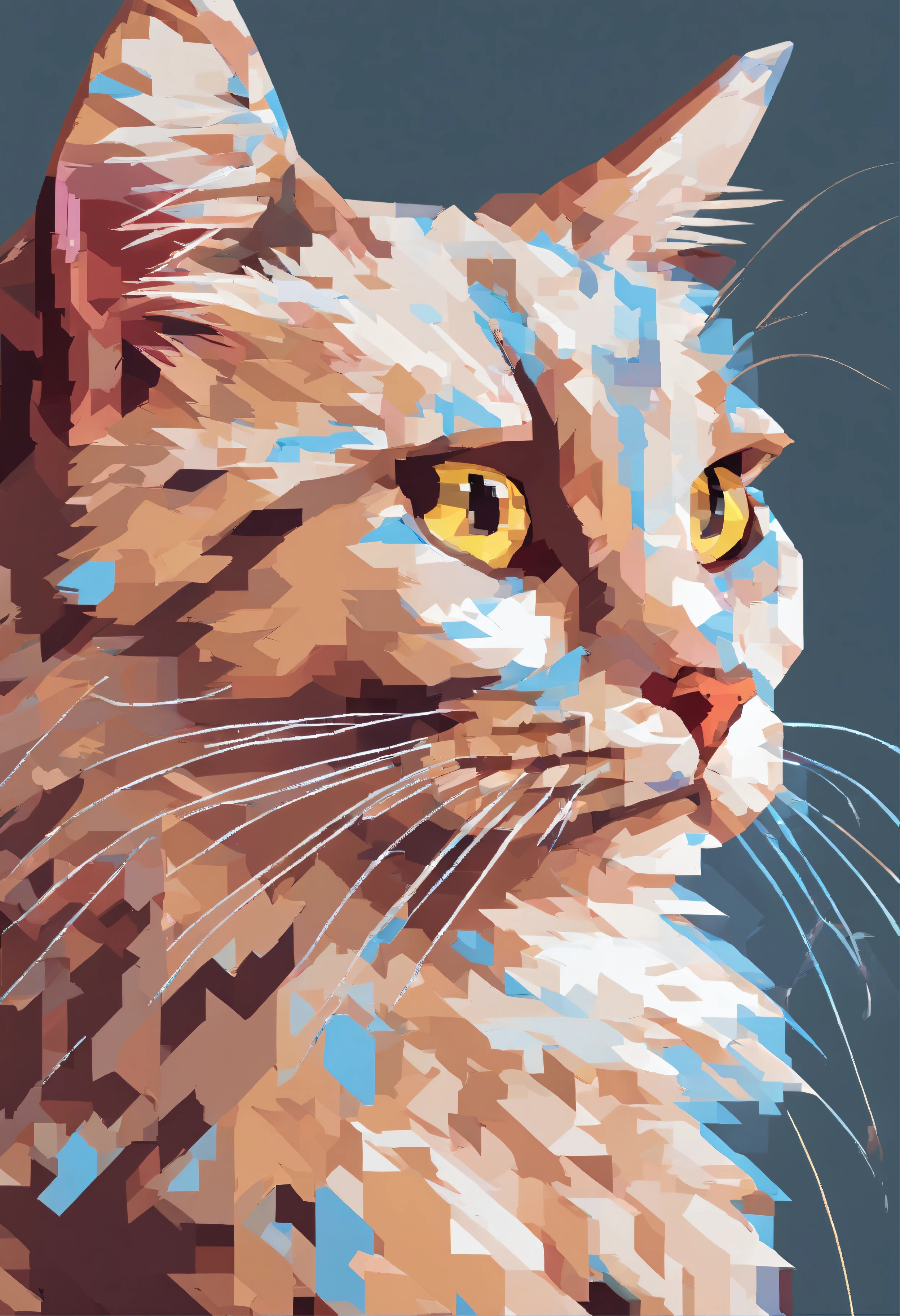 Pixel Art Cat. Cats. 3D pixel art 4K wallpaper. Incredible pixel art details. Pixel art. steam wave. Detailed Unreal Engine pixel art