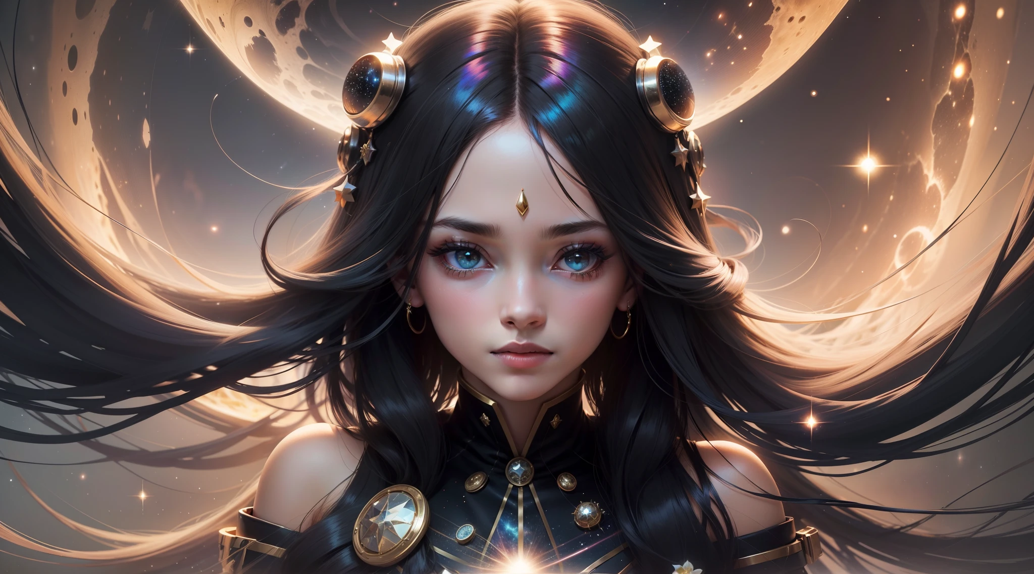 Pretty girl
Starry Universe
Spinning Black Hole
Cosmic Beauty
Silky Hair
Celestial Style
Elegant Young
Space Mystery
Captivating Aura
Celestial Charm