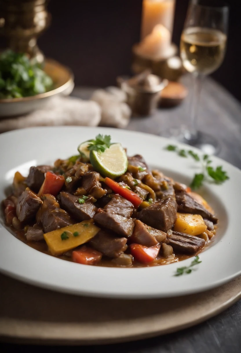 exquisito plato de lomo saltado peruano