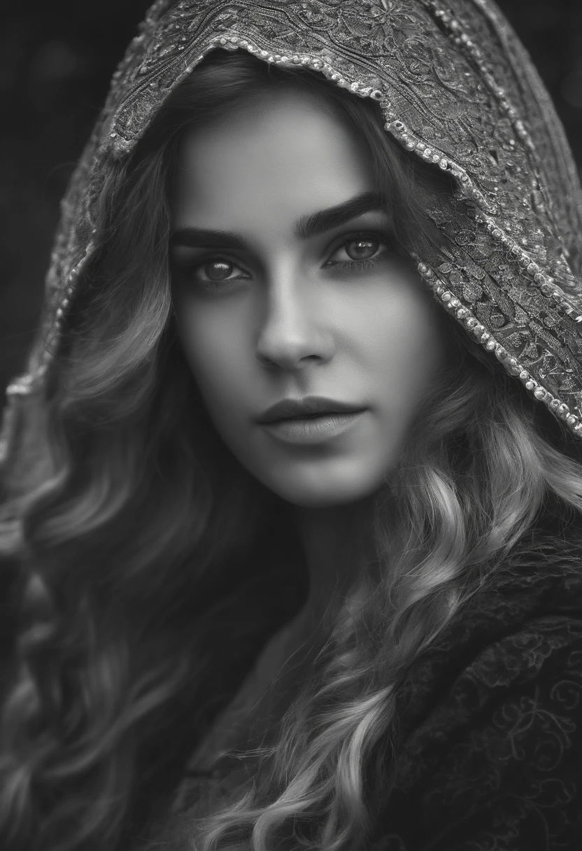 NauSKaaValOfWi, monochrome, escala cinza, detailed  1girl, view the viewer, Sad smile, Upper body,