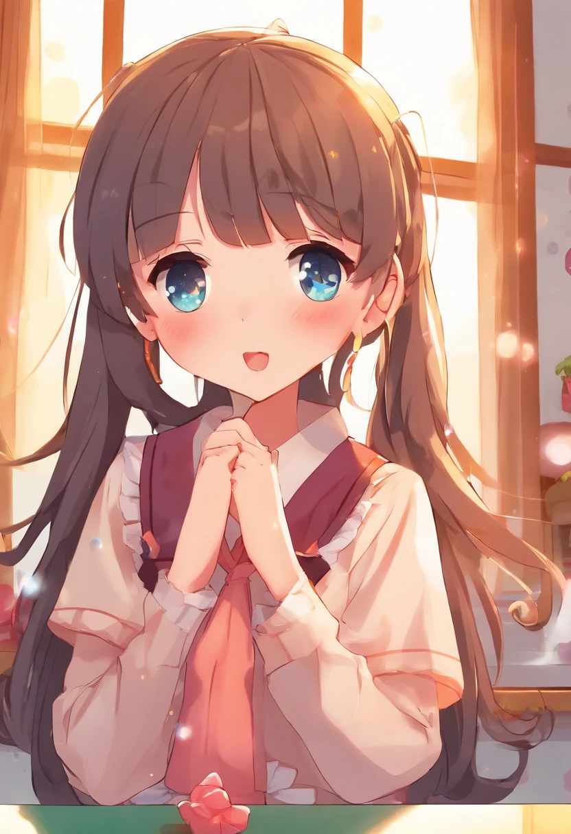 Anime girl with long hair and blue eyes in a school uniform - SeaArt AI