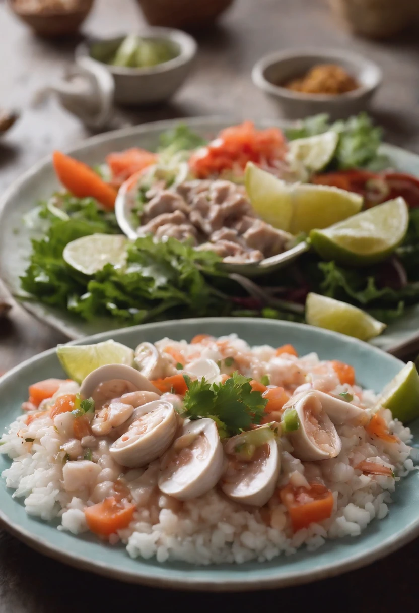 exquisito plato de cebiche peruano