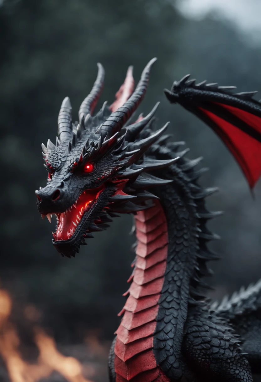 Black dragon with red details ::n...anime