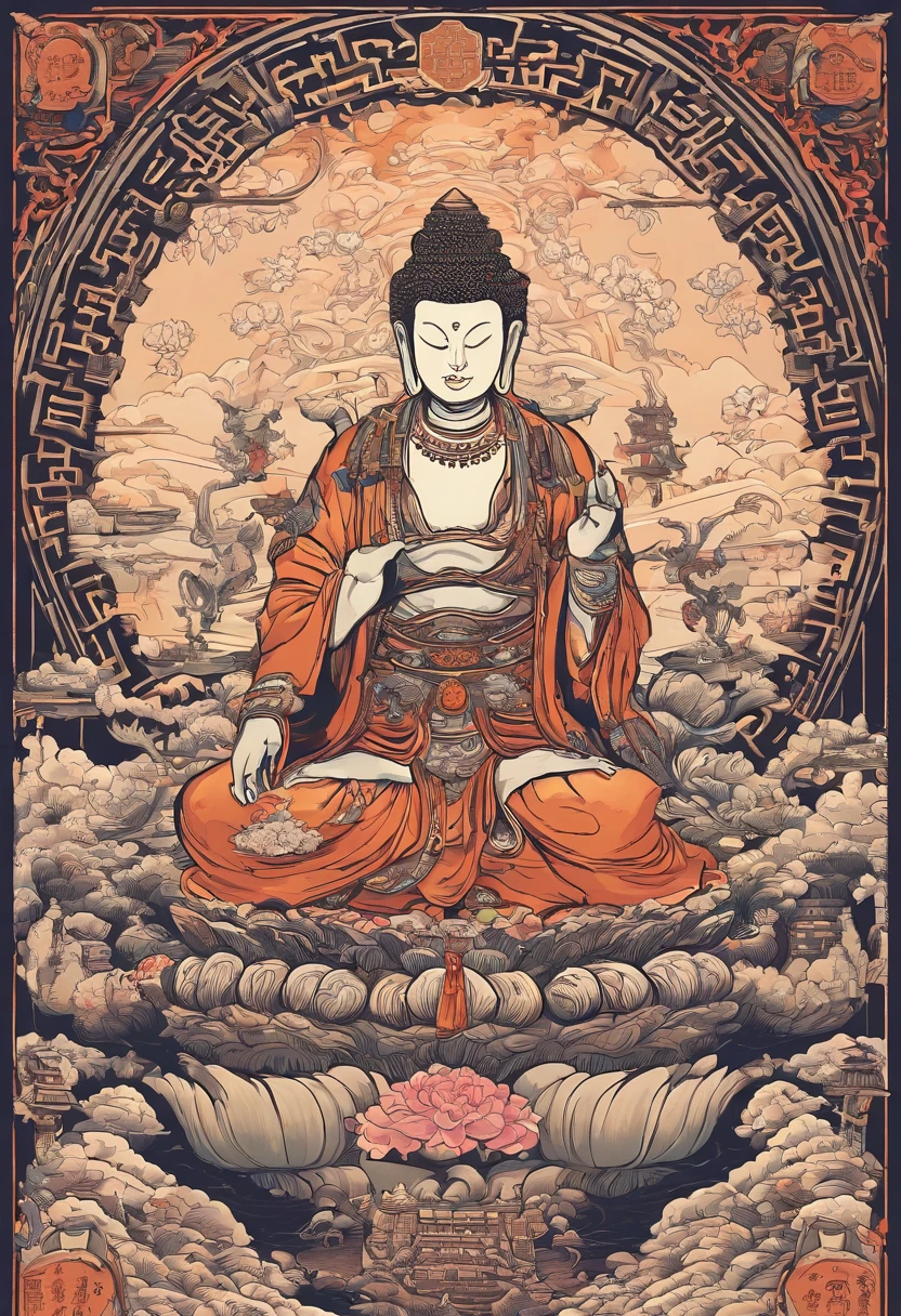 （Chinese immortals）, （Buddhism）, Multip_Hands，（mythological stories）, （bodhisattva）, She sits on a lotus, （Three hands on the left，Three hands on the right, Each hand holds a different Buddhist vessel, left right symmetry），（Delicate and beautiful face）, （White silk robe）sitting on a lotus flower, Frontal photo，Light smile, neo-classical, OP Art, Chiaroscuro, Cinematic lighting, god light, Ray tracing, character sheets, projected inset, first person perspective, hyper HD, Masterpiece, ccurate, Textured skin, Super detail, High details, High quality, Award-Awarded, Best quality, A high resolution, 8K