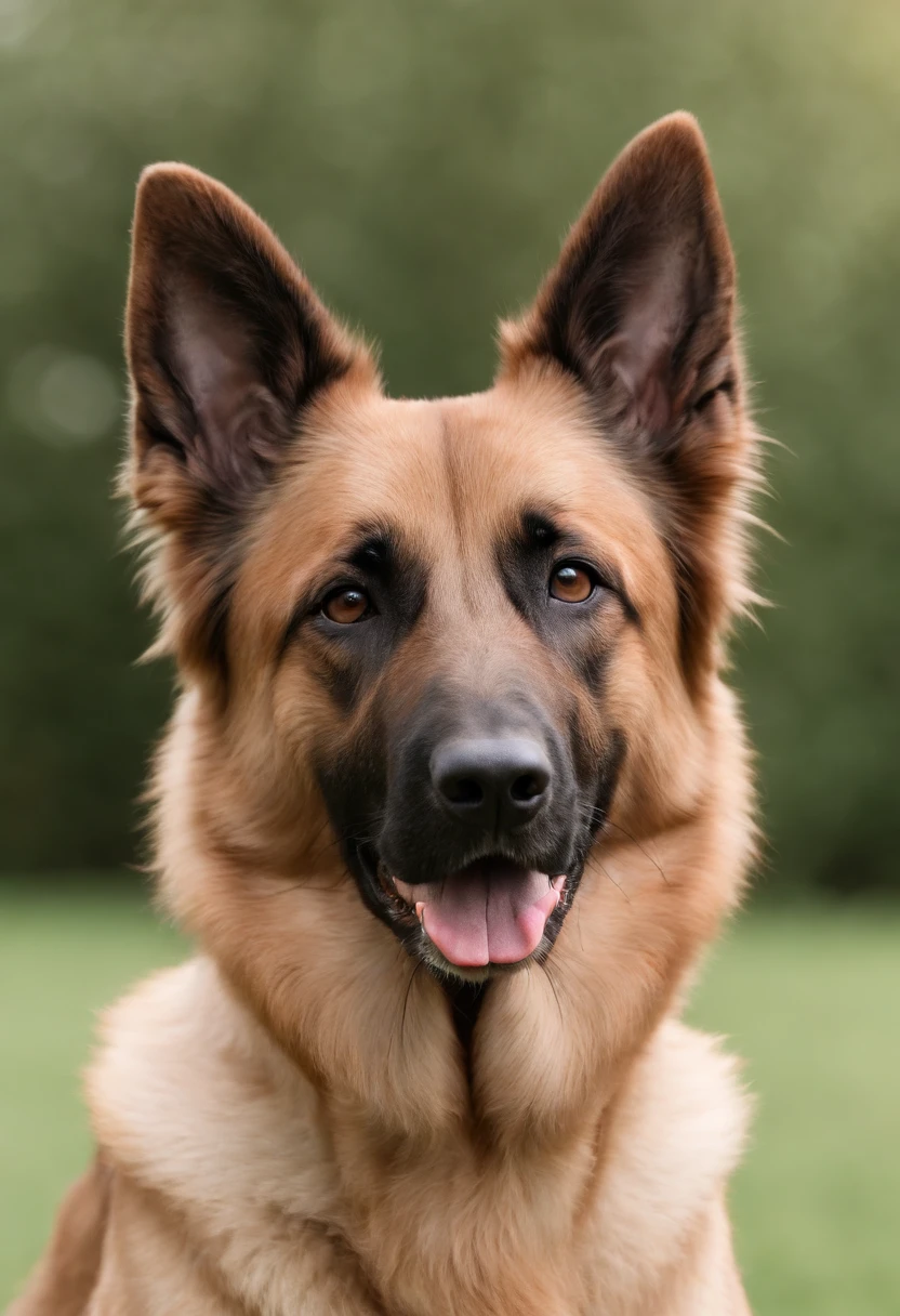 Brown Belgian Shepherd standing on the side, look straight at the camera, (Best quality, 4K, high resolution, Masterpiece:1.2), Ultra-detailed, (Realistic, Photorealistic, photo-realistic:1.37), Stunning and handsome, clean white lab background, delicate portraits, Elegant depiction