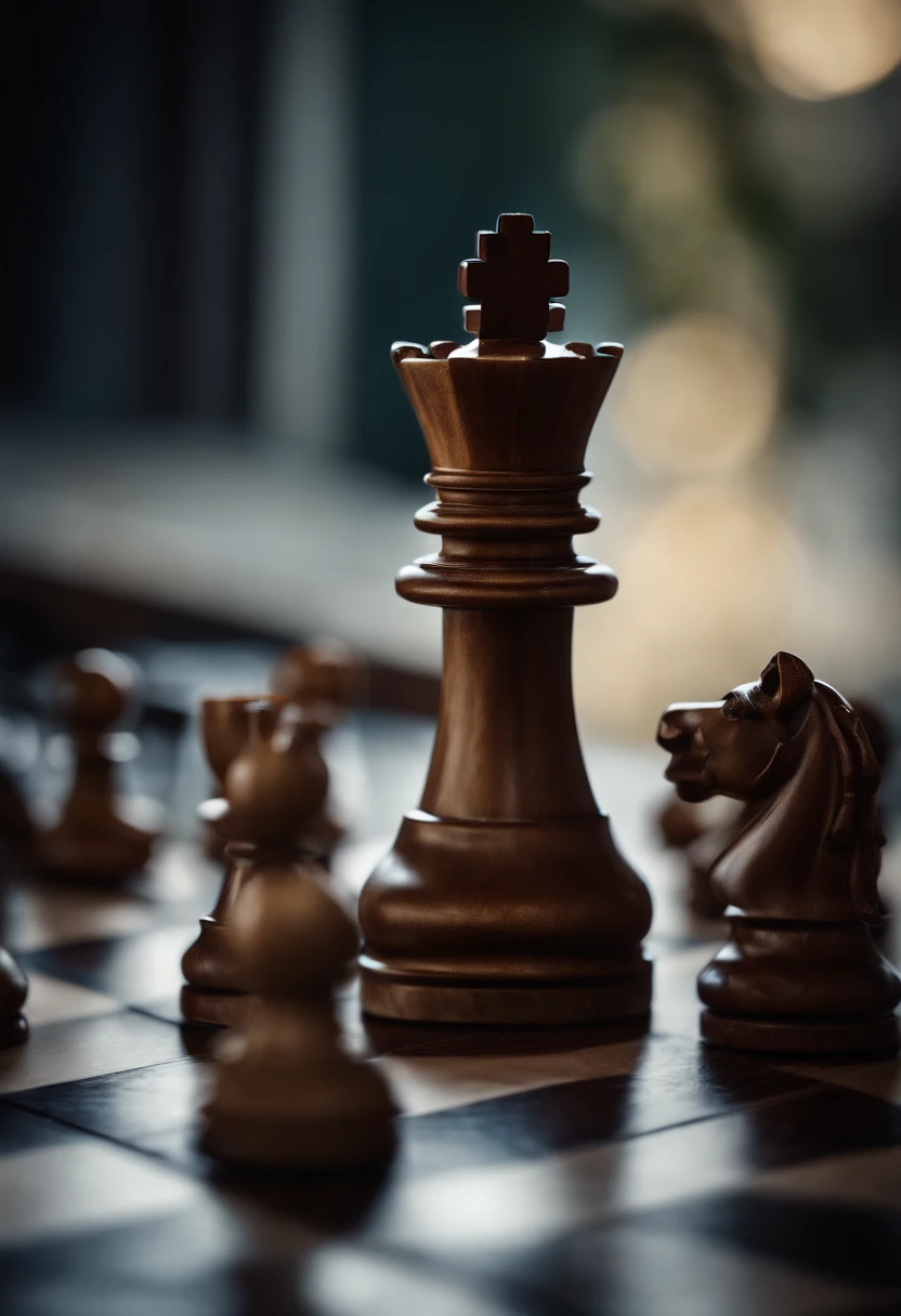 king chess piece controlling everyother board pieces  with  crosses top+ front view