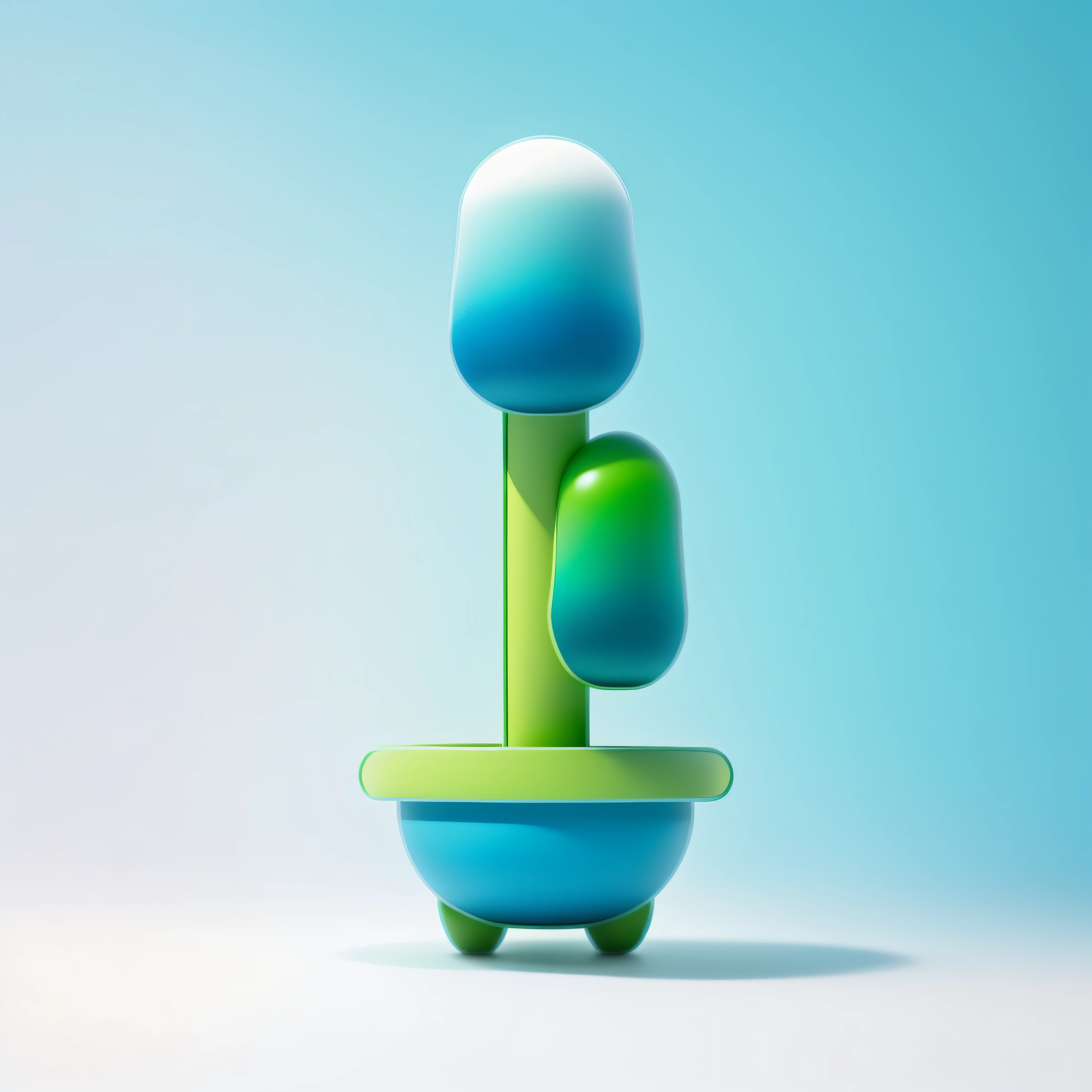 C4D swollen trees, plump trees, green trees, blue flowerpots with white backgrounds, C4D swollen bonsai plants, blue pots, green bonsai trees, light yellow tree trunks, fungi and plants, mushroom trees, bonsai, bonsai trees, fungi, alien mushrooms with tentacles, geometric styles, blind boxes, C4D, octane rendering, clay materials, bright colored characters, clean color backgrounds