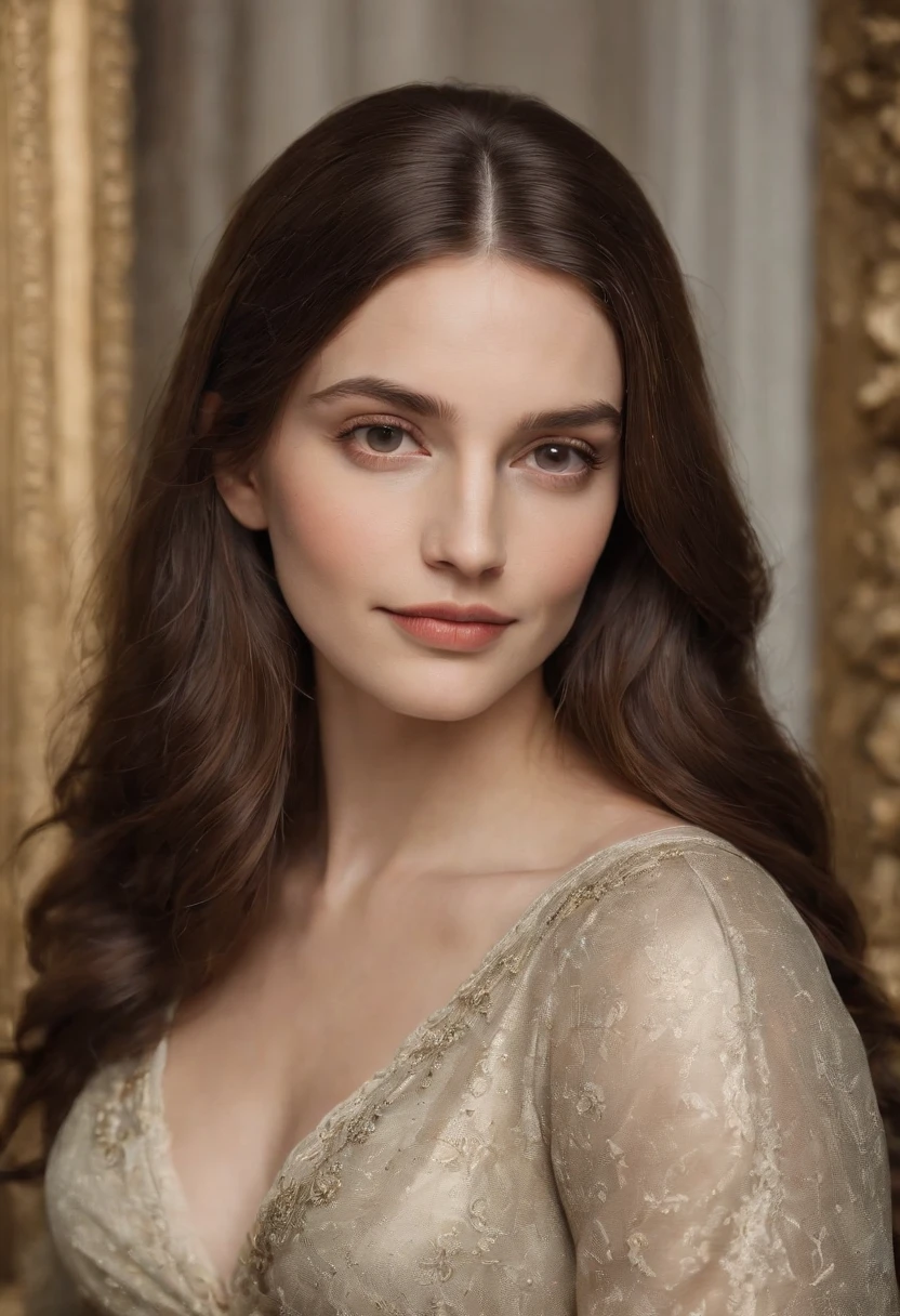 À la Fed image of a painting of a woman with long hair, a renaissance painting by Leonardo da Vinci, Tumbler, renaissance, Portrait of the Mona Lisa, Paintings of the Mona Lisa, Paintings of the Mona Lisa, Monna Lisa, Monna Lisa, Mona Lisa Style, Mona lisa, leonardo da vinci), leonardo da vinci style, Delicate frontal portrait