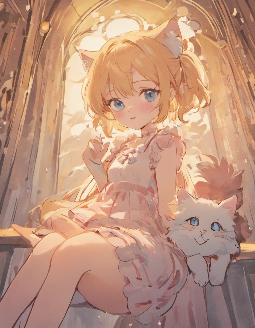 With cats（（（（Cute Cat 1.2））））Girl with a cat,(((Personage as the main perspective))),(((characters in the middle))),((masutepiece)),((Best Quality)),(Ultra-detailed),(Illustration),Clear margins,,the Extremely Detailed CG Unity 8K Wallpapers,((extremely delicate and beautiful)),(Dynamic Angle),