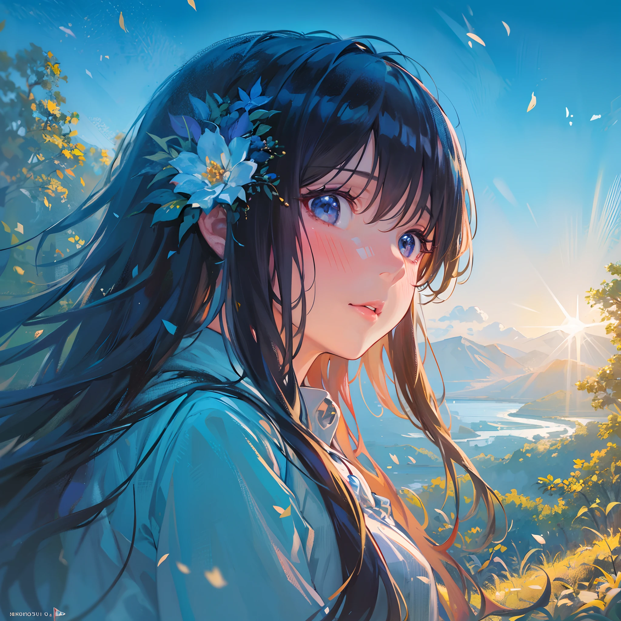 Japanimation, eroge, Incredibly hyper-detailed and intricately realistic, Perfect, Cover art, zoomout, hyper detailed painting, luminism, with an intricate, 4k resolution concept art portrait, extremely high level illustration, 16k, extremely high level illustration, absurd resolution, absurd detailed, soft and warm lighting, (((masterpiece))), best quality, extremely detailed, fantasy lighting, beautiful detailed glow, perspective, depth of field, proportion, blurry background, bokeh, sharp focus, depth and dimension, Shiretoko National Park scene, Shiretoko National Park composition, Fantasy lighting, an extremely beautiful detailed Shiretoko National Park, Beautiful, daytime, (yuri:1.2), (lesbian:1.2), (2 girls:1.2), full body character, Beautiful, Female, Long Black Hair, Black eyes, White skin, Detailed face, beautiful detailed 2 girls, hand on another's shoulder, laying, q:, look at each other