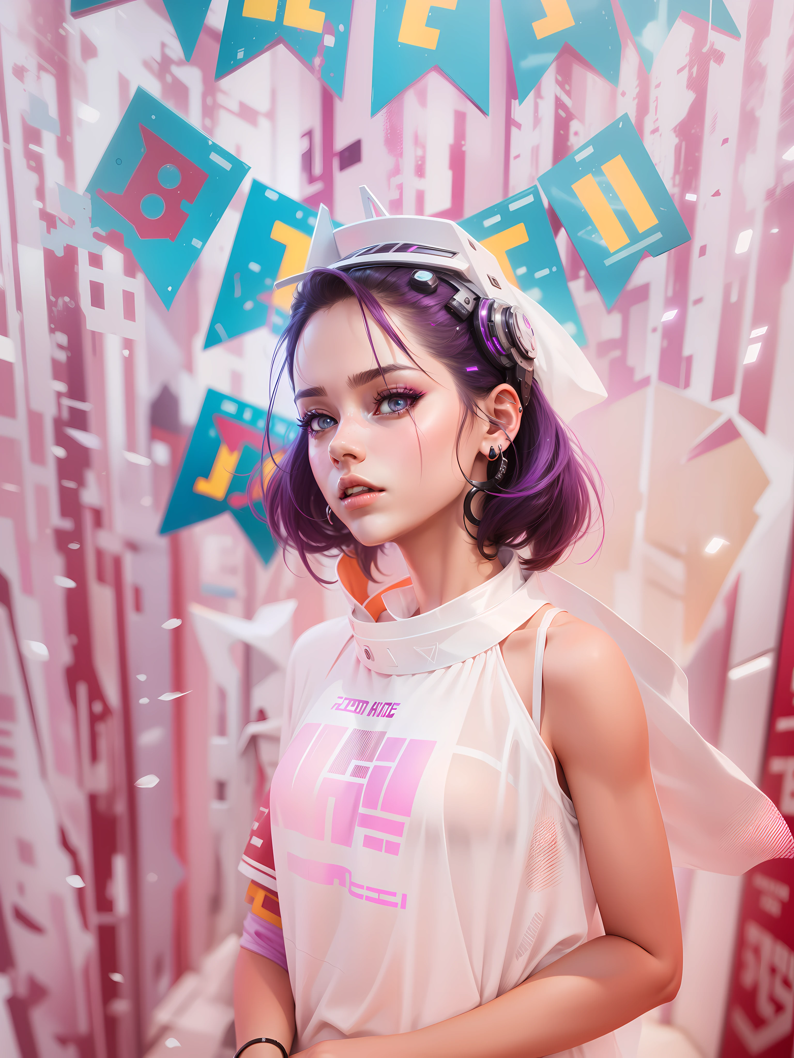 Change background cyberpunk beautiful girl, 8k, ultra realistic