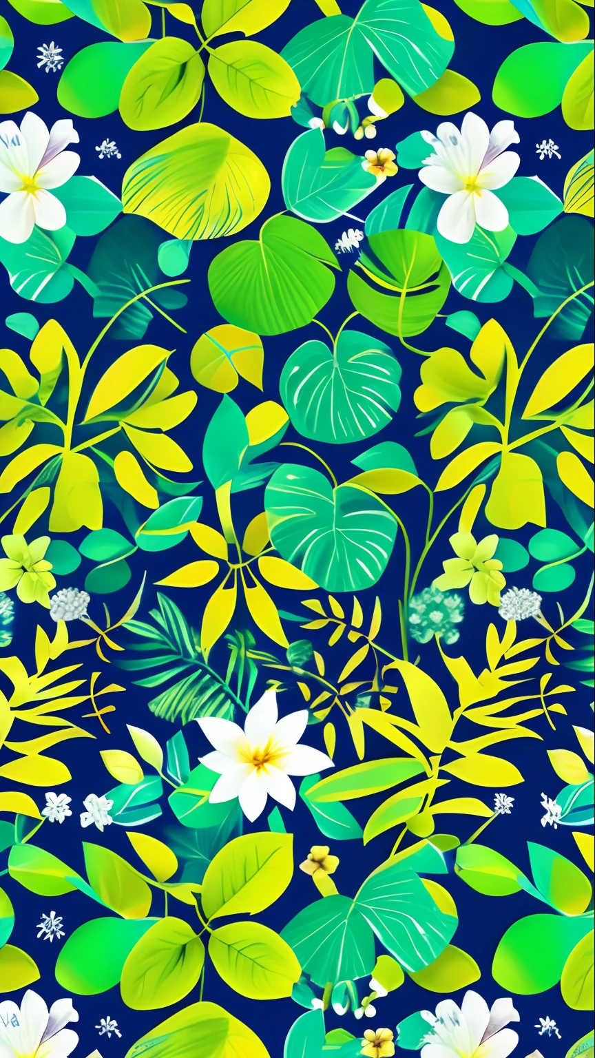 exuberant,foliage,florals,Box,Texture,textured,Rainforest sense,flat drawing。