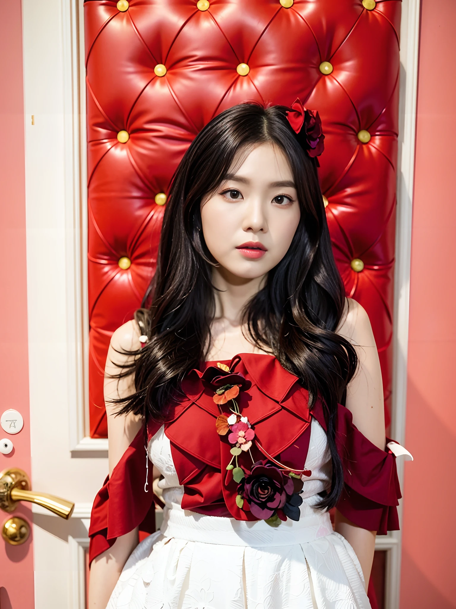there is a woman that is standing in front of a door, cindy avelino, portrait of jossi of blackpink, red velvet, headshot profile picture, with professional makeup, harumi, nivanh chanthara, leaked image, mai anh tran, fanart, hana alisa omer, captured on canon eos r 6, portrait of modern darna, album art