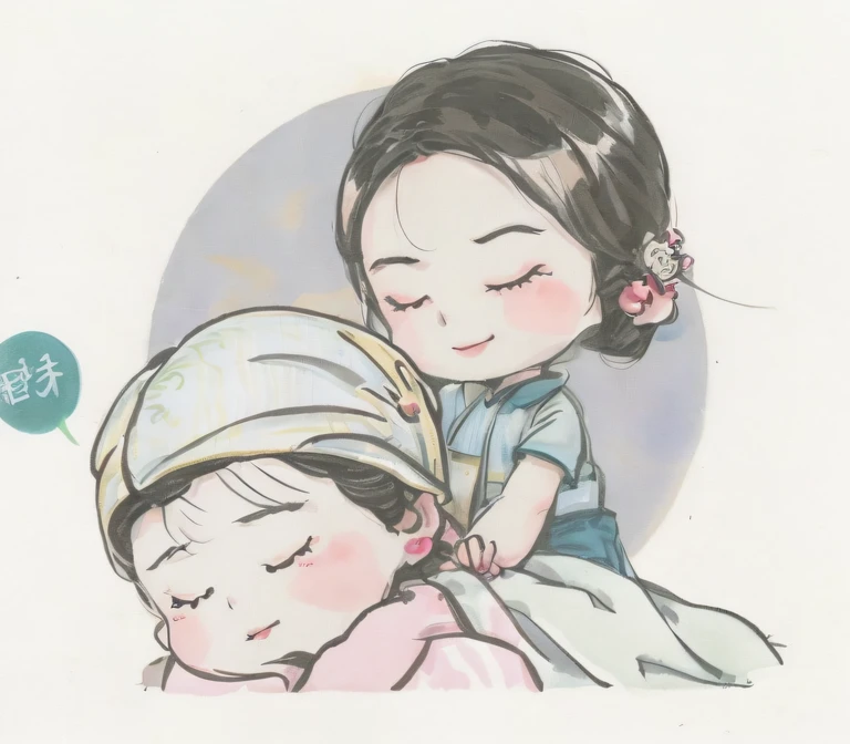 Illustration of a woman getting a head massage from a , 😃😀😄☺🙃😉😗, very calm and wholesome, caring, author:Xia Chang, author:Li Fangying, soothing, author:Qu Leilei, author:Kim Du Liang, 🪔 🎨;🌞🌄, spa, 🔞🤡, author:Sengai, cheerfulness!!!