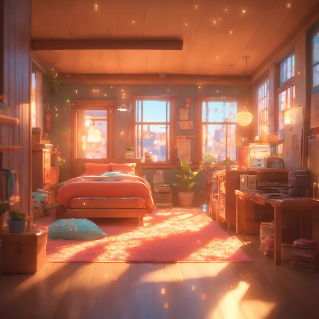 （Pixar style),Cozy small room model, Miniature character model, Light source from right to left, Rum lighting, Light source from right to left, (iso-distance view), (Top down), Realistic proportions, Post-processing, ((Orthogonal perspective)), Super detail, Realistic, Super realistic, photoreal render, Irridescent color, glitters