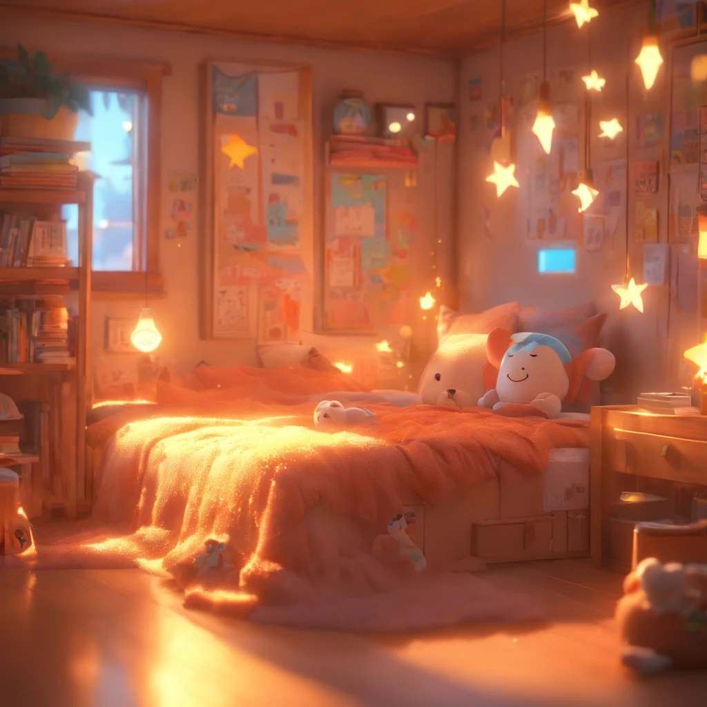（Pixar style),Cozy small room model, Miniature character model, Light source from right to left, Rum lighting, Light source from right to left, (iso-distance view), (Top down), Realistic proportions, Post-processing, ((Orthogonal perspective)), Super detail, Realistic, Super realistic, photoreal render, Irridescent color, glitters