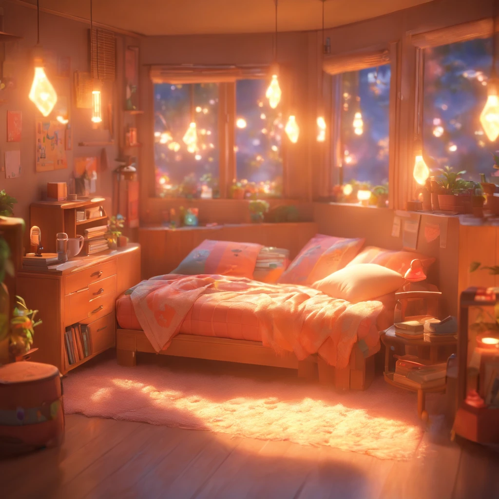 (Pixar style),Cozy small room model, Miniature character model, Light source from right to left, Rum lighting, Light source from right to left, (iso-distance view), (Top down), Realistic proportions, Post-processing, ((Orthogonal perspective)), Super detail, Realistic, Super realistic, photoreal render, Irridescent color, glitters