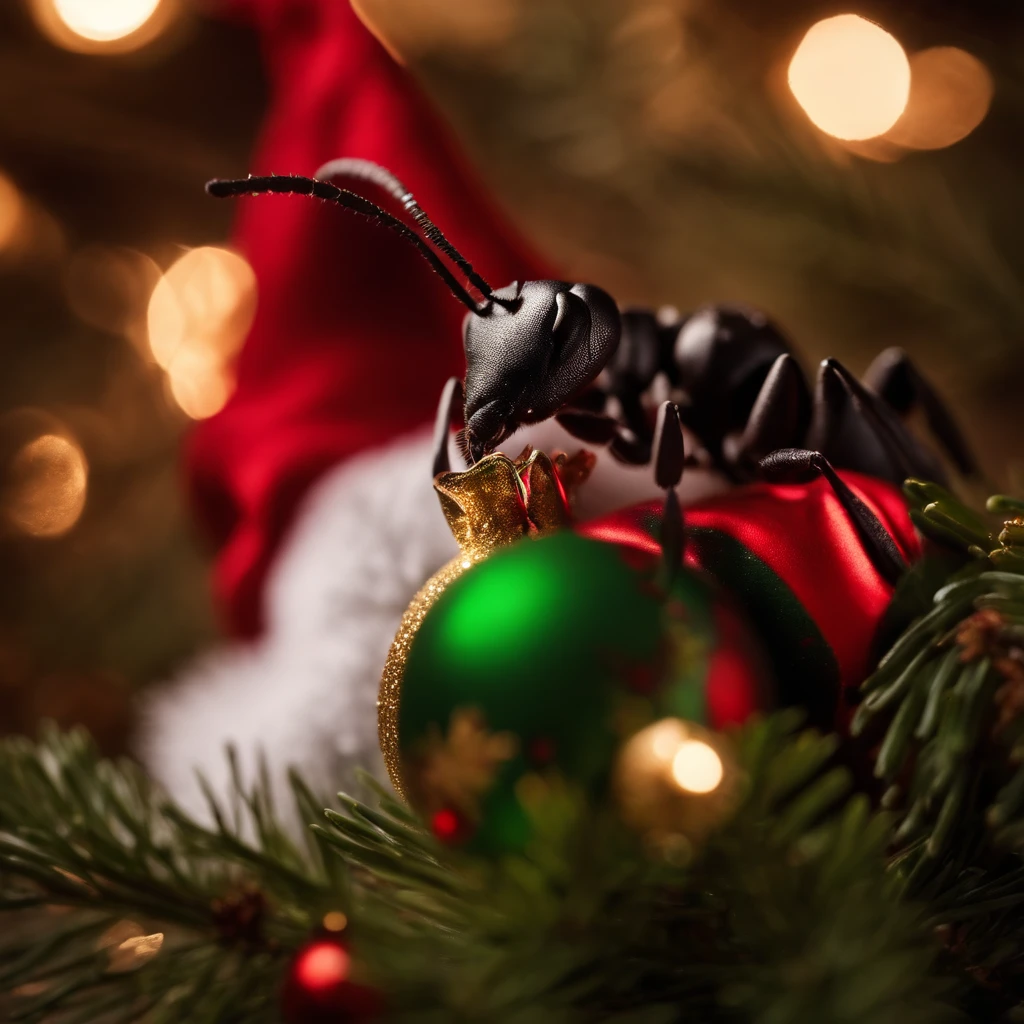 an ant in the Christmas stocking