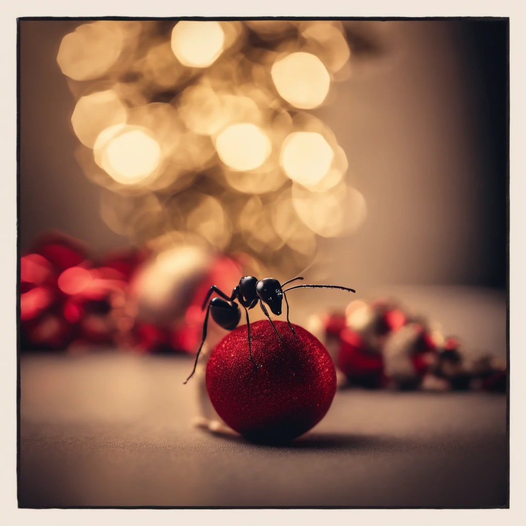 an ant in the Christmas stocking