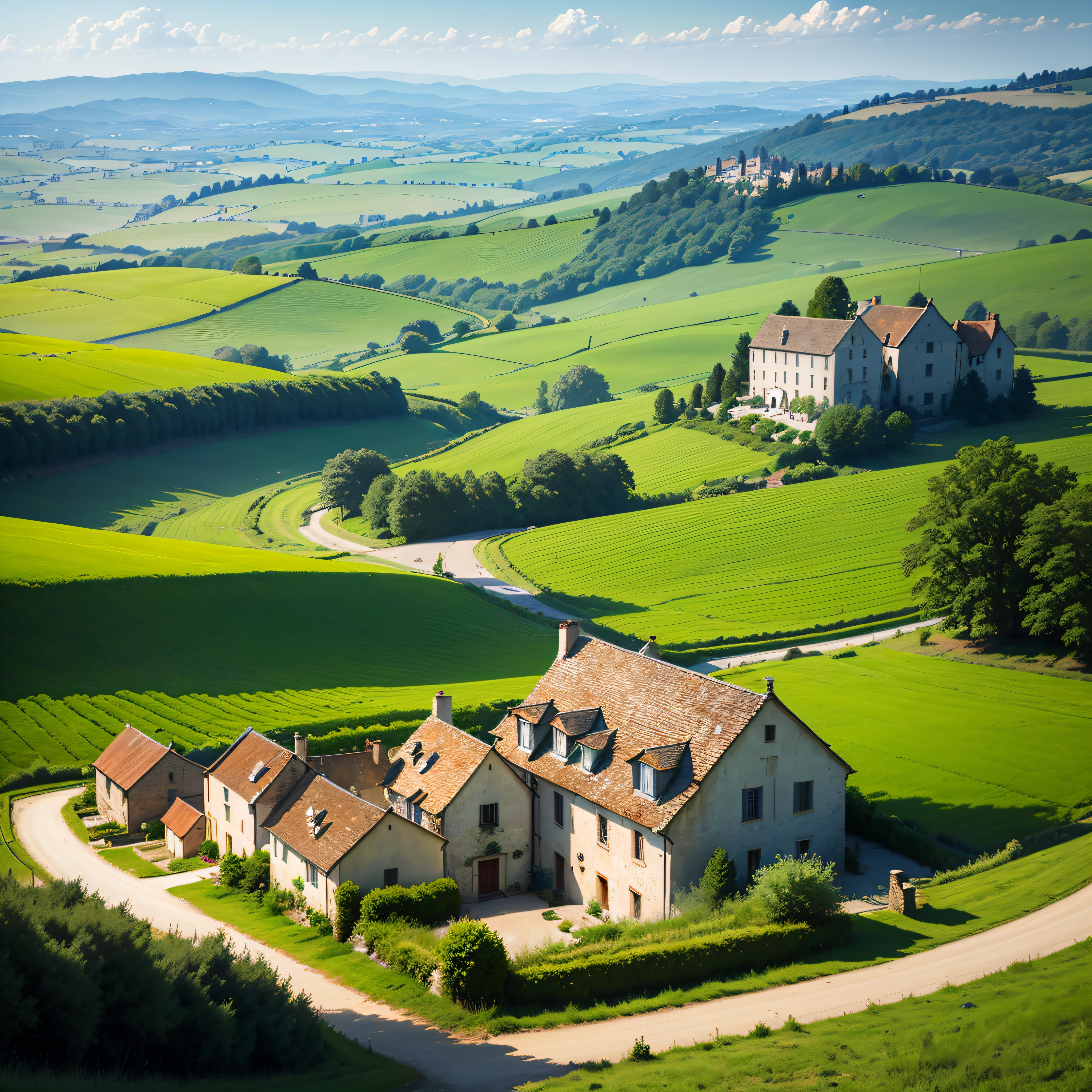 Countryside and Farmlands: Rolling hills, meadows, and farmlands in places like Tuscany in Italy, Provence in France, and the English countryside offer picturesque scenes with charming villages, fields of crops, and pastoral tranquility.