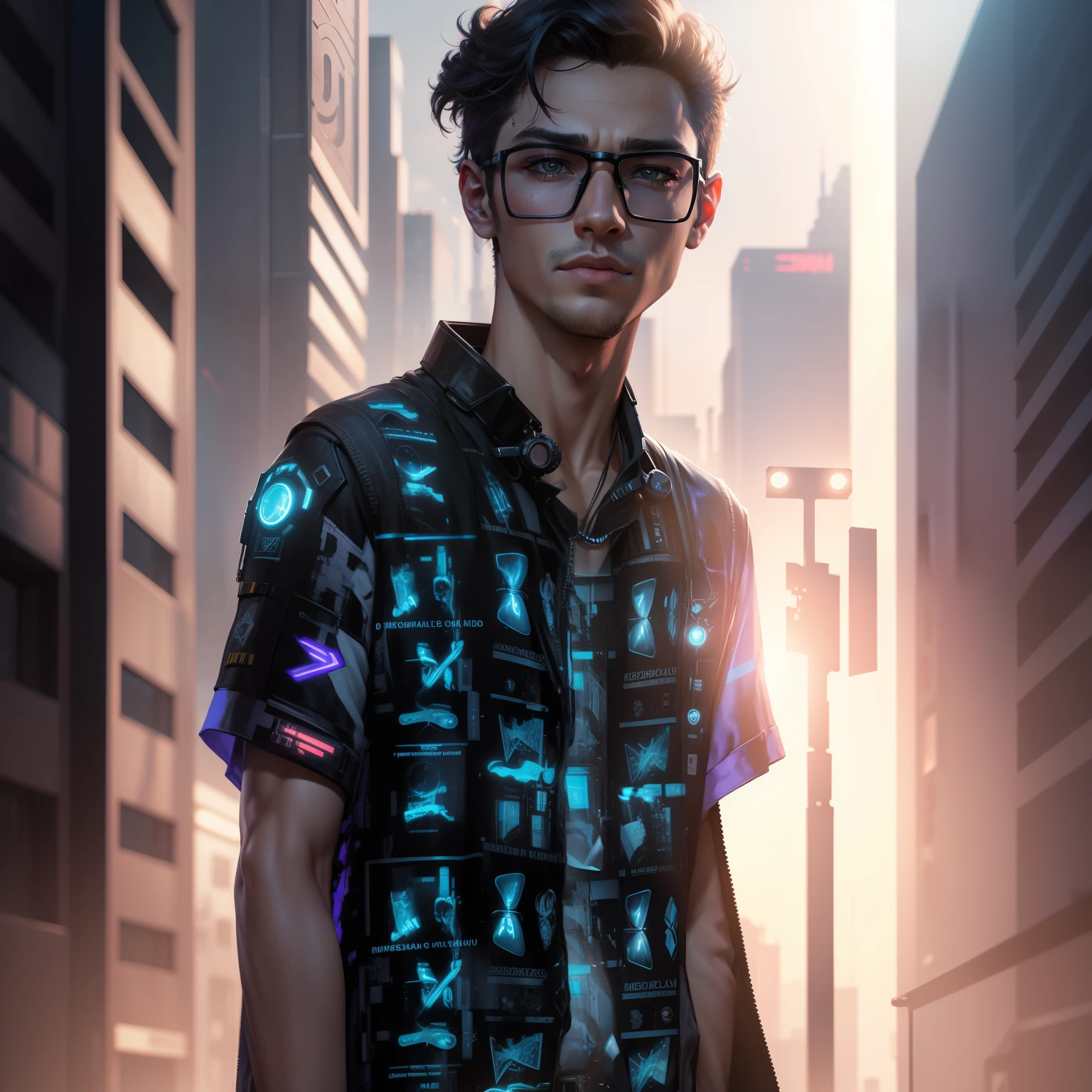 Change background cyberpunk handsome boy, realistic face, 8k ultra realistic world handsome boy,