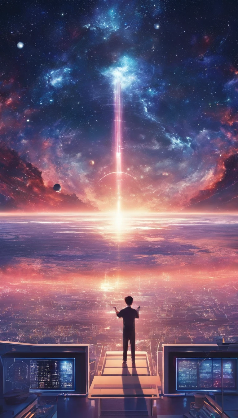 ((Masterpiece)),(Best quality)),Magnificent space image scene,heavenly body,Interstellar,((Huge star gates)),black hole,(((Huge starship))),Spaceship,Shining starry sky,8K,super-fine,high qulity