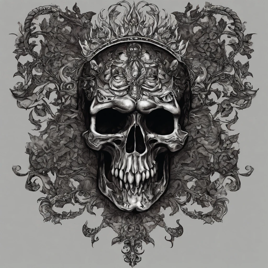 High quality Chicano airbrush art,(masterpiece, best quality, ultra-detailed),ultra-detailed,8K resorution,(full-length portrait),(ultra-detailed skull face),(((Our Lady of Skulls in a navy cloak and in a pose of a praying hand))), (((Queen of the Holy Skeleton))),((large Roses symmetrically placed on both sides)),((brightly colored)),black background,symmetrical,t-shirt design,(religious symbolism),(inspired by Holy Mary, Queen of Skulls, Lactreina, and Queen of the Dead, Lavi Zupa),(detailed additions),(iconography),high contrast