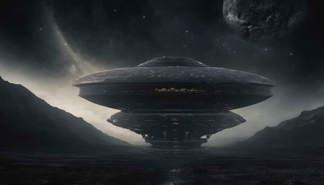 ((Masterpiece)),(Best quality)),Magnificent space image scene,heavenly body,Interstellar,((Huge star gates)),black hole,(((Huge starship))),Spaceship,Shining starry sky,8K,super-fine,high qulity