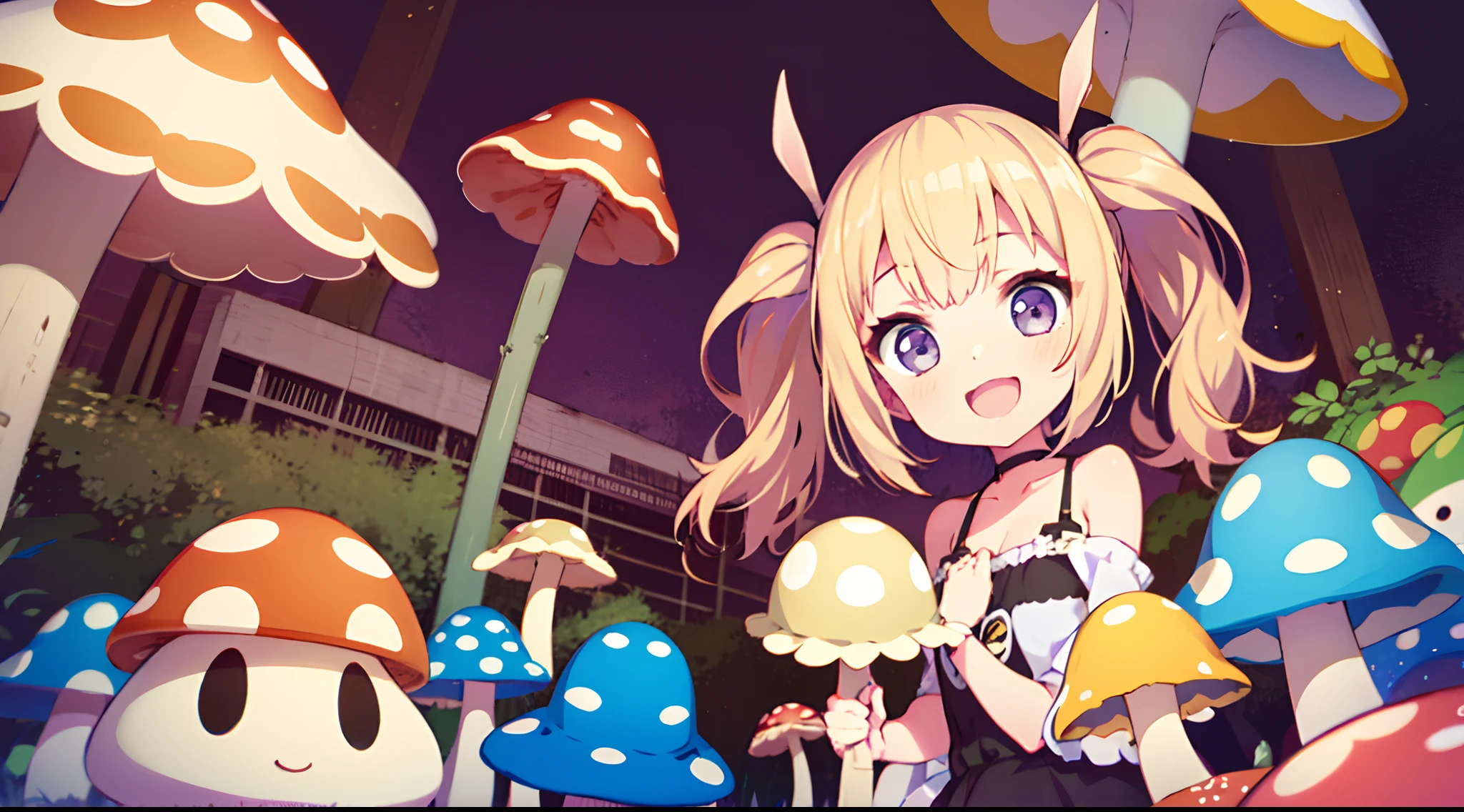 happy mushroom chibi girls!