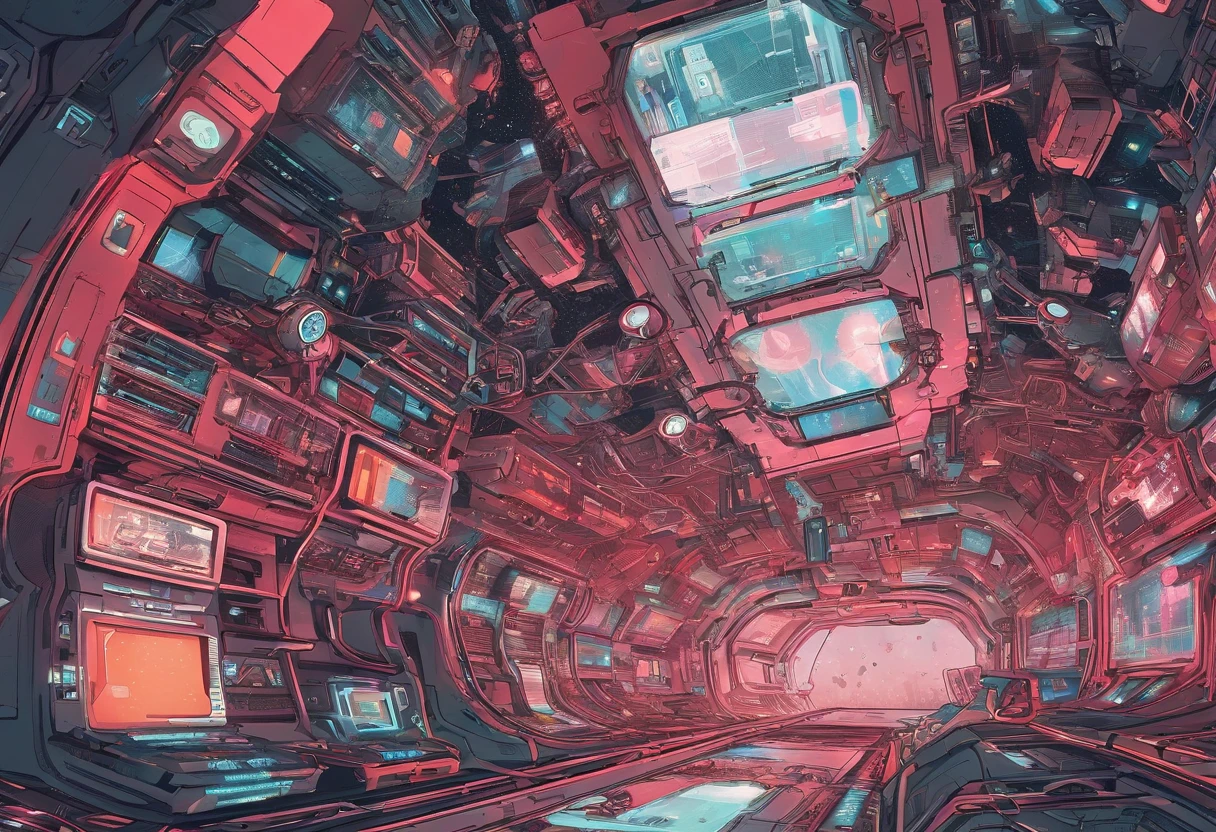 Space capsule,looki at viewer,Realiy,A man in a black tight leather jacket,Wearing a futuristic helmet,cowboy lens,(fish eye),Cramped and dirty room,clothes details,Japan's old red light district,((()),((natta)),