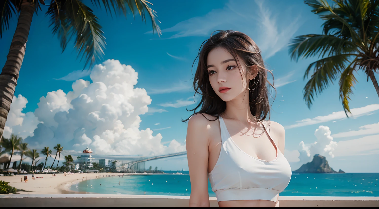(White and vivid colors, Acutance, exposed:1.28), (nipple:-0.9), surfer girls in row, ((face variations)), { Navel | pretty Ass | Delicate lace knitted wear | morning glowing horizon | Flowers | Red jewelrys }, { Glistening tanline | oiled ivory skin | Childish | Overflowing }, (portrayed in the best quality and high resolution, ultra-detailed, realistic, and (photorealistic:1.37) with a touch of rawness). { ((back lighting)) | concept art | enhancing the overall visual impact }. { Whole Body proportions and all limbs are anatomically accurate | ((Gigantic Overflowing sideboob)) | no extra limbs } .