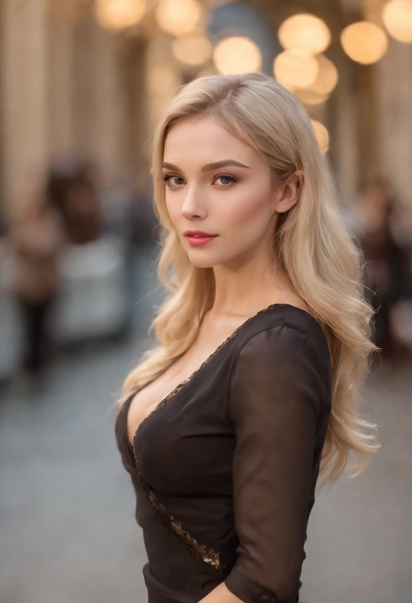 8k, masterpiece, RAW photo, en iyi kalite, fotorealistik, highly detailed CG unity 8k wallpaper, depth of field, Cinematic light, lens flaresi, ray tracing, (an extremely beautiful face, beautiful lips, Beautiful eyes), Face with intricate detail, (ultra-detailed skin), 1 girl, Dark, in deep shadows, beautiful ukranian girl, Ukranian model, 1 erkek, (a very fit and muscular body:1.3), (looking at the audience), (A GREAT TENACIOUS LOOK:1.3), (kolsuz), (Fashion City by Night, dark night, neon tabelalar, Blurred background), moda sokak gece, (arkada insan olmadan:1.3), beautiful earrings, bilezikler, kolye, pantyhose, clear eyes, Walking, (solgun ten), (big eyes), face forward, (upper body shot), (ipek renkli bir elbise:1.3), (blonde hair), (dar ve dantelli bir elbise), (saydam), (looking at the audience:1.3) open chest, very thin, medium-sized breasts, Don't turn your back, (Rear shot), saydam, Buttocks of medium size,.
