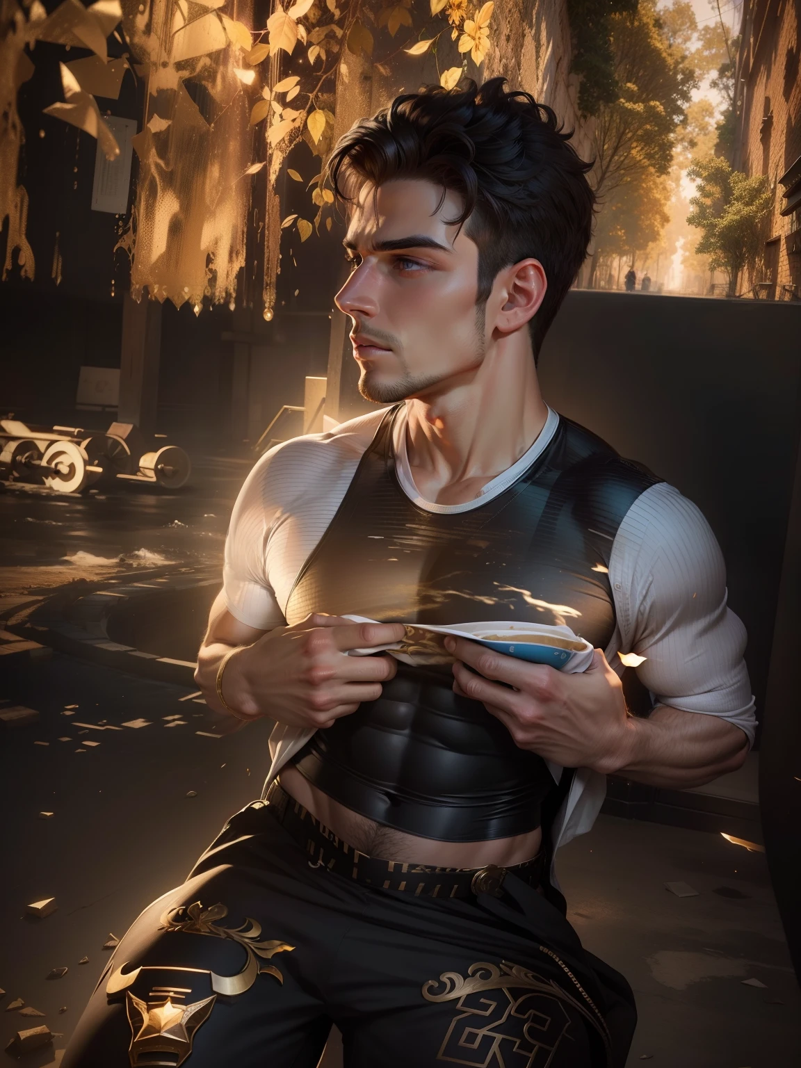 Change background handsome boy, realistic face, 8k ultra realistic world handsome boy body builder,