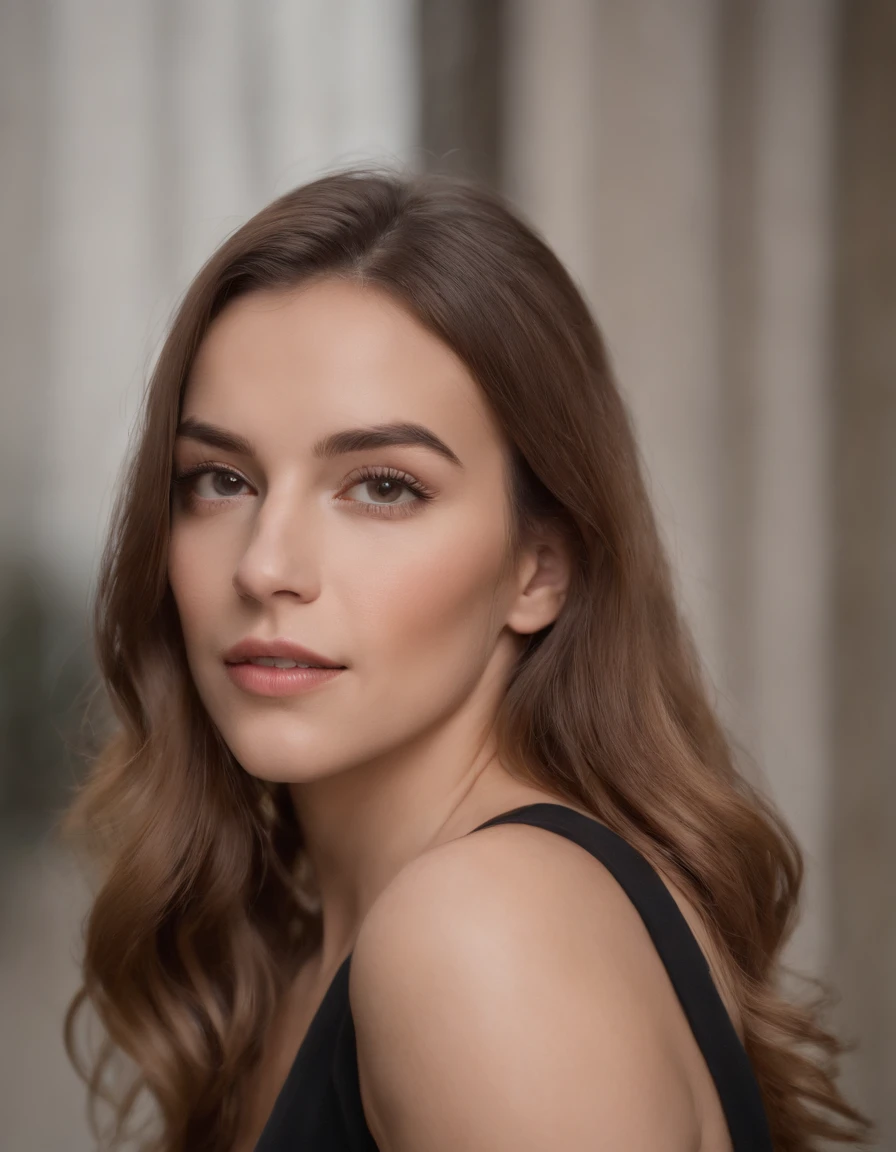 Femme arafed dans des seins de taille moyenne visibles nus convenables , Kukami garde les cheveux et les culottes petits, fille sexy aux yeux bruns, Portrait de Kaia Gerber , cheveux bruns et grands yeux, selfie of a young woman, Yeux de chambre, Violet Myers, pas de maquillage, maquillage naturel, looking straight at camera,, dans la chambre, décolleté, bien en chair, , grosses cuisses , gros seins nues